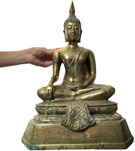 Large thai buddha gilt copper - buddha,