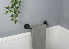 Towel Rail Vintage Industrial Cast Iron Bathroom Retro Steampunk Rustic Decor 