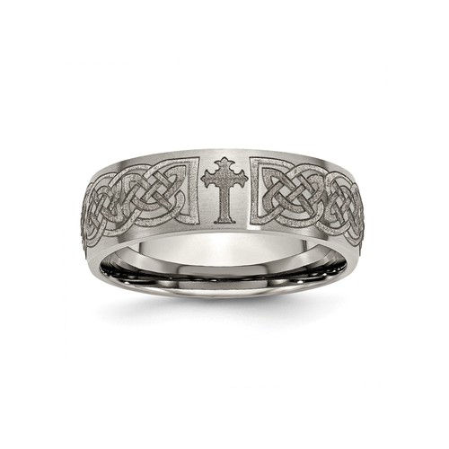 Mens 8mm brushed titanium - mens,