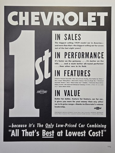 Chevrolet cars 1st sales - 1st,
