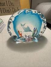 Vintage Murano Glass Blue Clam