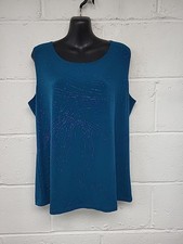 Kim &Co Teal Glittery Sleeveless Top  Size XL. BNWT. PW