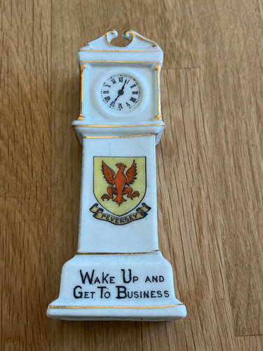 Crested grandfather clock - clock,