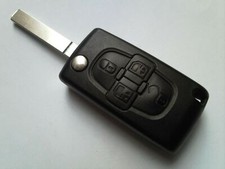 GENUINE PEUGEOT 1007,807/CITROEN C8 ETC 4 BUTTON REMOTE ALARM FLIP UNCUT KEY FOB