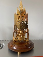 Elliott Of London Single Fusee Skeleton Clock Under Dome with paperwork