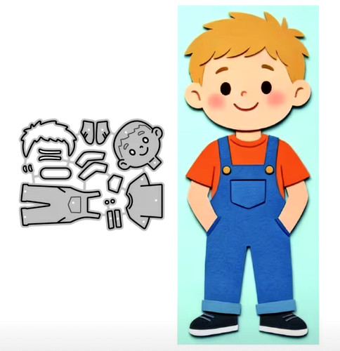 Cute boy metal cutting die - cute,