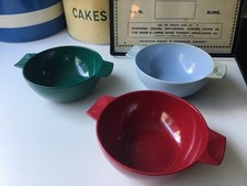 3 melaware bowls vintage retro camping picnic