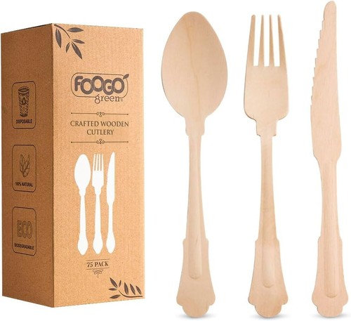 Foogo green disposable wooden - foogo,