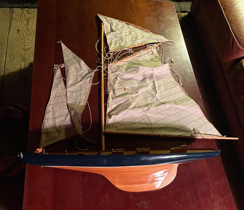 Wooden sailboat model ship - wooden,