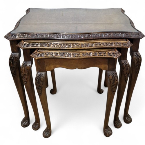 Carved nest side tables - of, 3