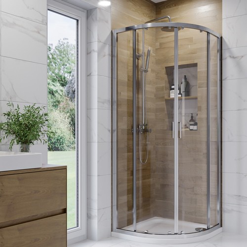 900x900mm chrome 6mm quadrant - chrome,