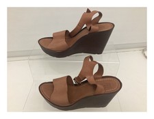 Topshop Brown Synthetic Wedge