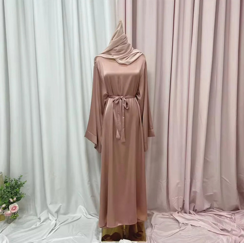 Fahima elegant satin abaya - elegant,