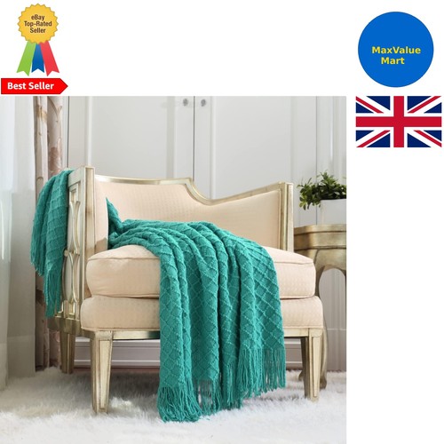 Vibrant aqua boho - aqua, throw