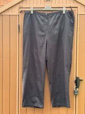 Ann Harvey Black Cotton Trousers - Size 24