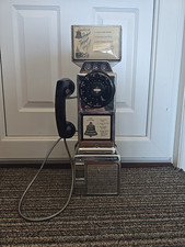 Vintage USA Payphone Western Electric Company Chrome Converted Original 1950s
