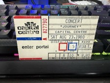 Journey 8/23/80 Vintage Capital Centre Authentic Ticket Stub Rare Look