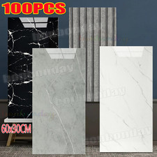 100X PVC Marble Tiles Wall Sticker Self-Adhesive Stick On Wall Kitchen Bathroom