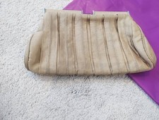 Jones Bootmaker Antique Gold Beige Satin Cord Clutch Cross Body Handbag + gift