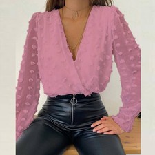 UK Women Floral V Neck Blouse