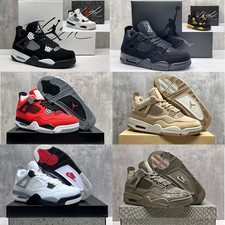 New Air Jordan Retro 4 Mid  Black White Red Grey Brown Basketball Trainers Shoe