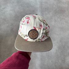 City Hunter Snapback Hat Mens Floral USA Graphic Adjustable Cap Cream