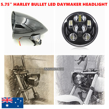 5 3/4" gloss black LED daymaker bullet headlight Harley Sportster Chopper Bobber