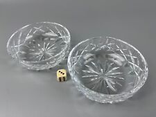 Cut Crystal Glass Dishes Bowls x 2. Vintage. Quality. Snacks Nuts Dessert 11.5cm