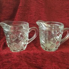 Vintage Milk/cream Jugs 2 X Small Glass. Afternoon tea