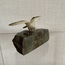 Cornish Serpentine Souvenir Lands End Seagull Perched On Rock, Cornwall