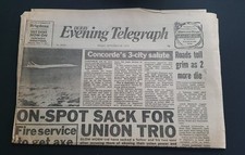 CONCORDE'S FIRST VISIT TO EAST MIDLANDS AIRPORT SEPTEMBER 1979 DERBY TELEGRAPH