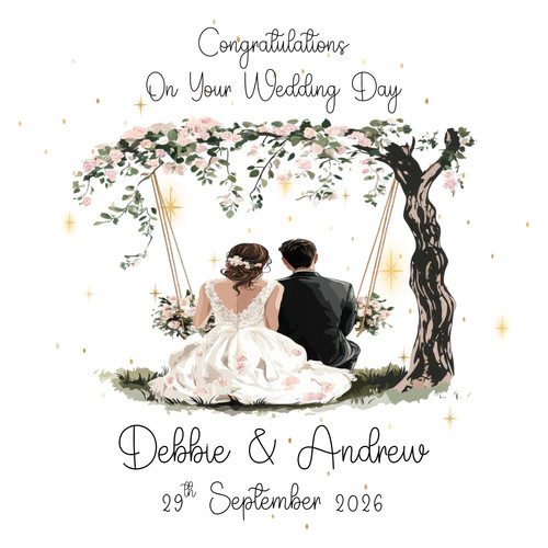 Personalised wedding card - wedding,