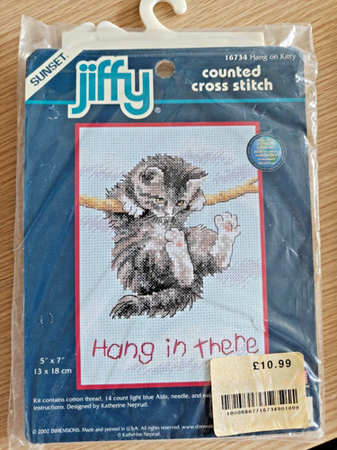 Cat cross stitch kit hang - cat,