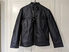 Winco Men’s Black Leather Biker Jacket Size L BNWT Motorcycle Moto Rocker Style