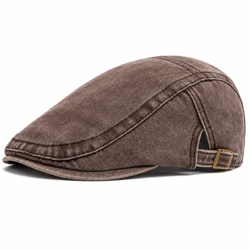 Men flat cap washed newsboy - cap,