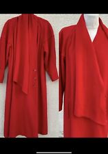 WALLIS VINTAGE 80’s 20’s RED CASHMERE WOOL COAT DECO 12 14 PRINCESS RIDING