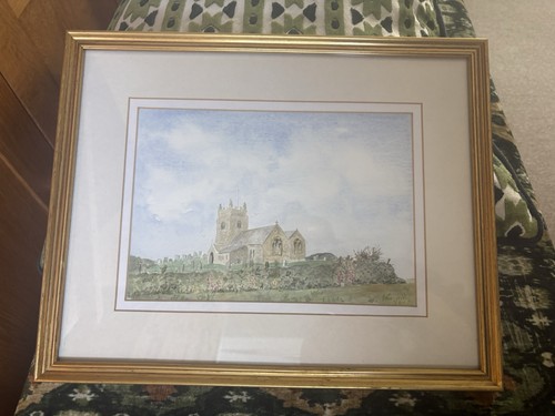 Framed watercolour english - watercolour,