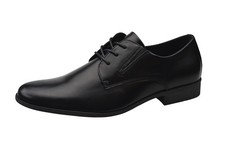 Mens Black Faux Leather Lace