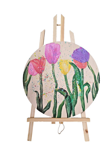 Handpainted acrylic floral