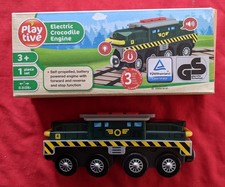 Playtive Wooden Train Set - Battery Powered 'Electric Crocodile Engine'