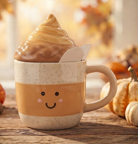 Ceramic pumpkin spice smiley - spice,