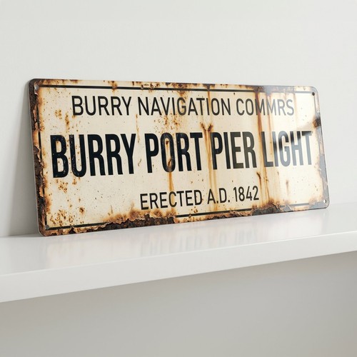 Burry port pier light sign - pier,