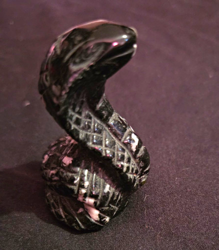 Black snake ornament figurine - black,