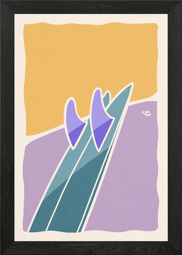 Surfboard fish framed wall art - surfboard,