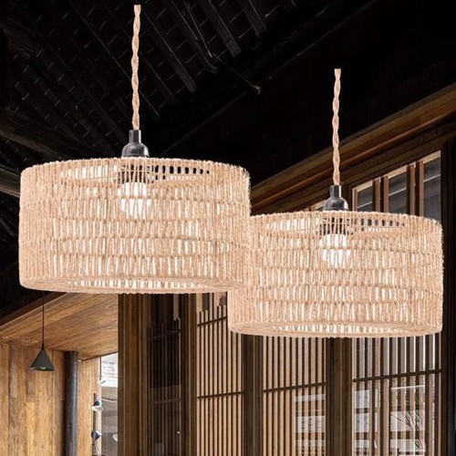 Vintage weave lampshade - vintage,