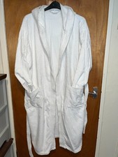 White Cotton Terry Towelling Hooded Spa/Health Robe (wrap size approx 150cm)