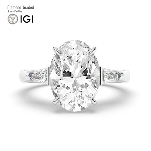 Oval diamond trilogy - oval, ring