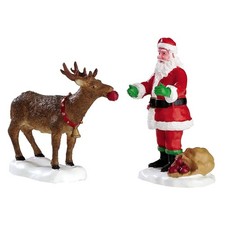 Lemax Reindeer Treats w/Santa