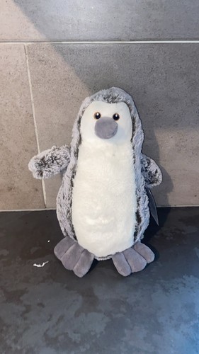 Grey and white - white, plush