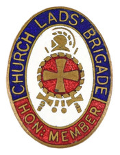 Vintage Old The Church Lads Brigade Honorary Members Enamel Lapel Badge
